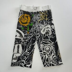 Ed Hardy Kids White pants Graphic design Girls 6/6x